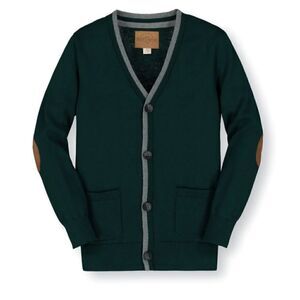 Hope & Henry Tipped Cardigan Elbow Patch Sweater